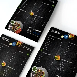 Printed foamex menus boards