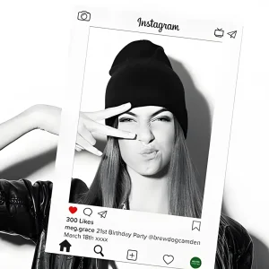 Printed personalised selfie frame