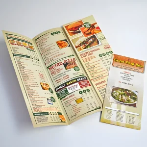 Printed take away menus