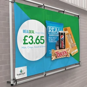 Wall mounted banner frame