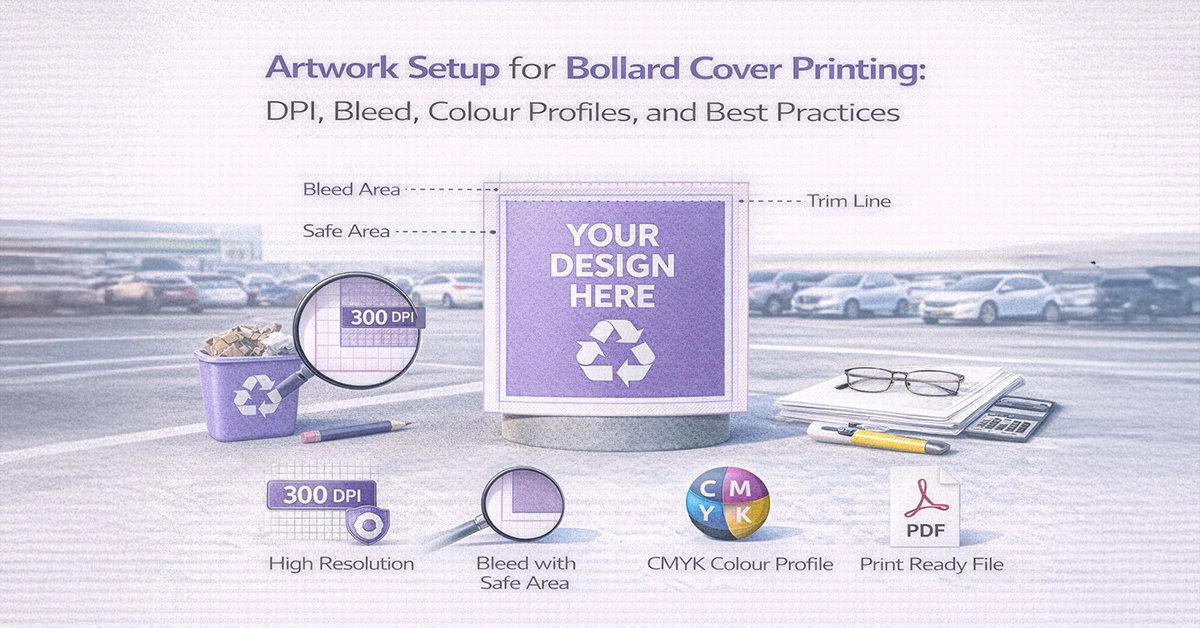 Artwork Setup for Bollard Cover Printing: DPI, Bleed, Colour Profiles, and Best Practices