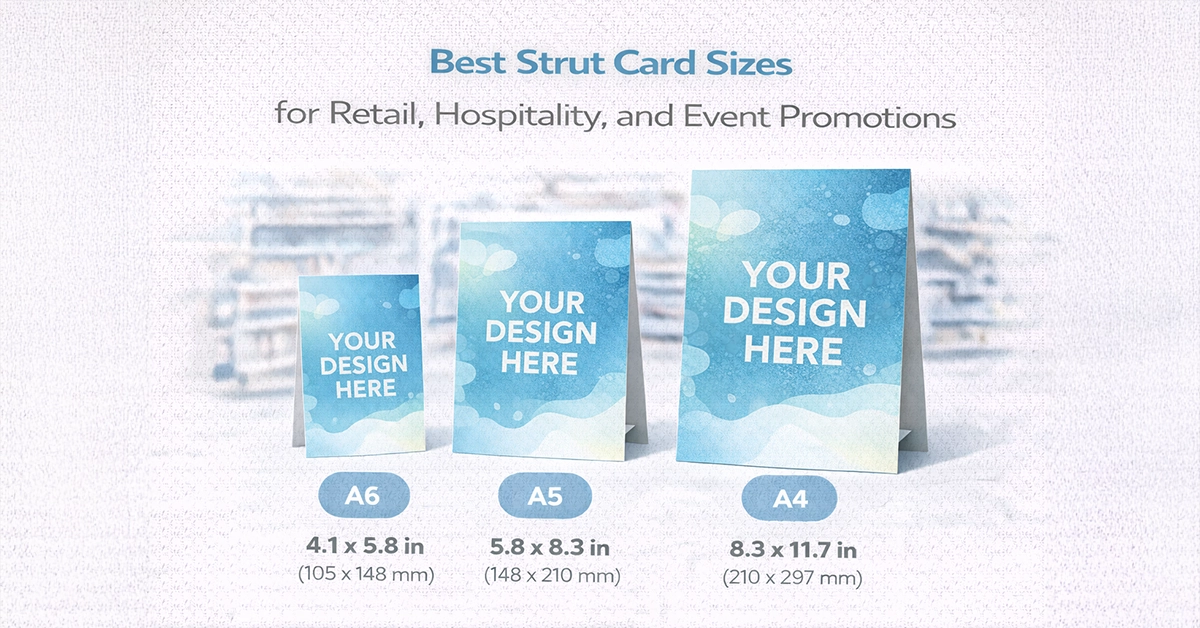 Best Strut Card Sizes for Retail, Hospitality, and Event Promotions