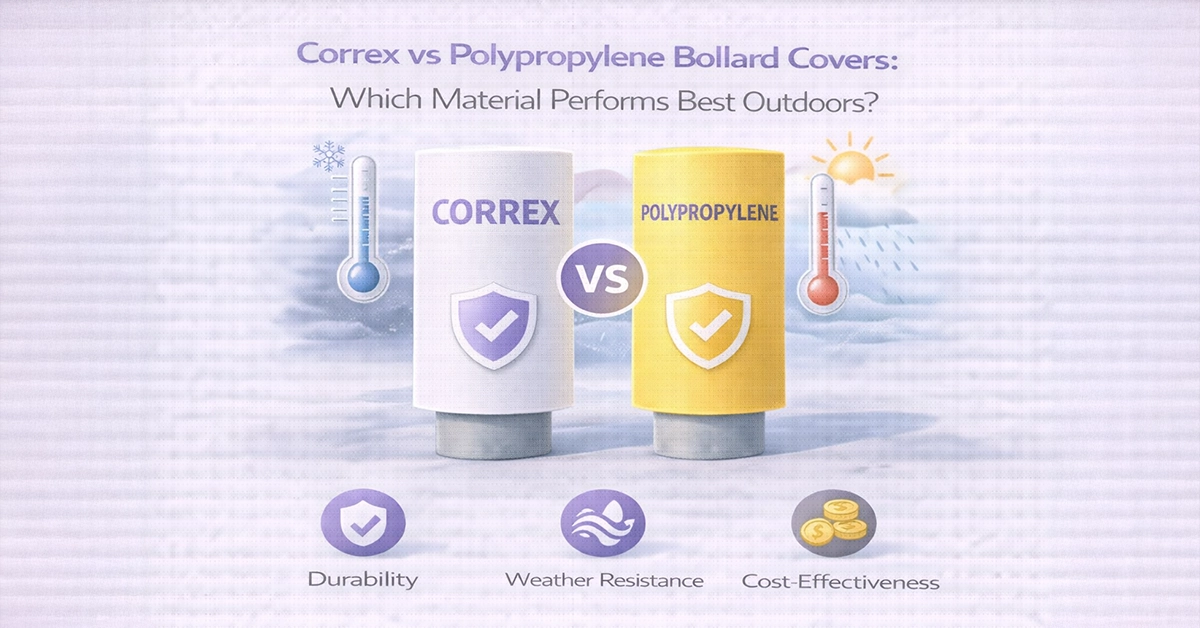 Correx vs Polypropylene Bollard Covers: Which Material Performs Best Outdoors?
