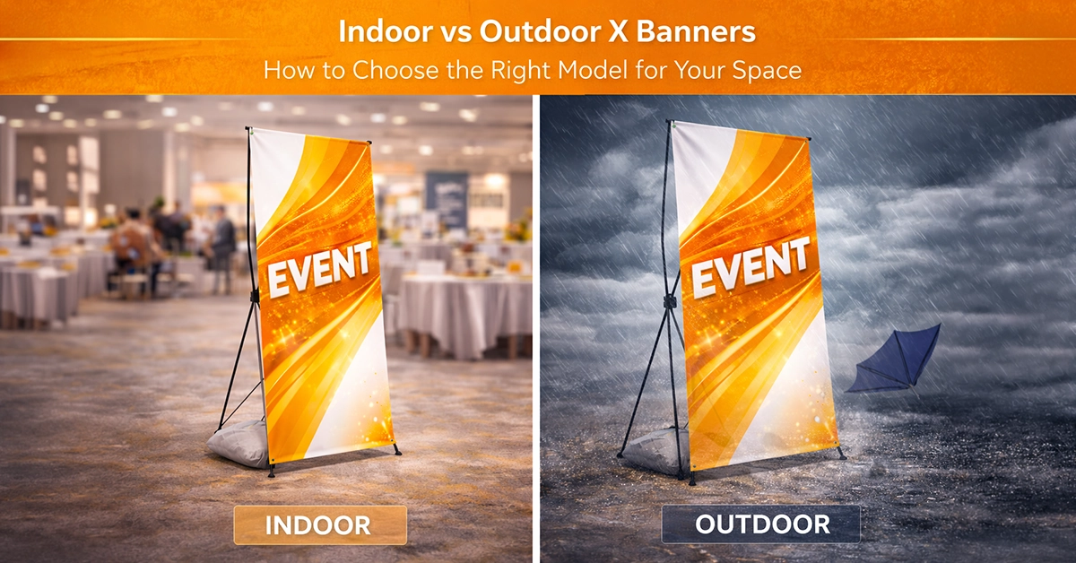 Indoor vs Outdoor X Banners: How to Choose the Right Model for Your Space