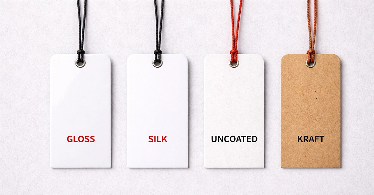 Gloss vs Silk vs Uncoated vs Kraft Tags: The Complete Guide for UK Branding